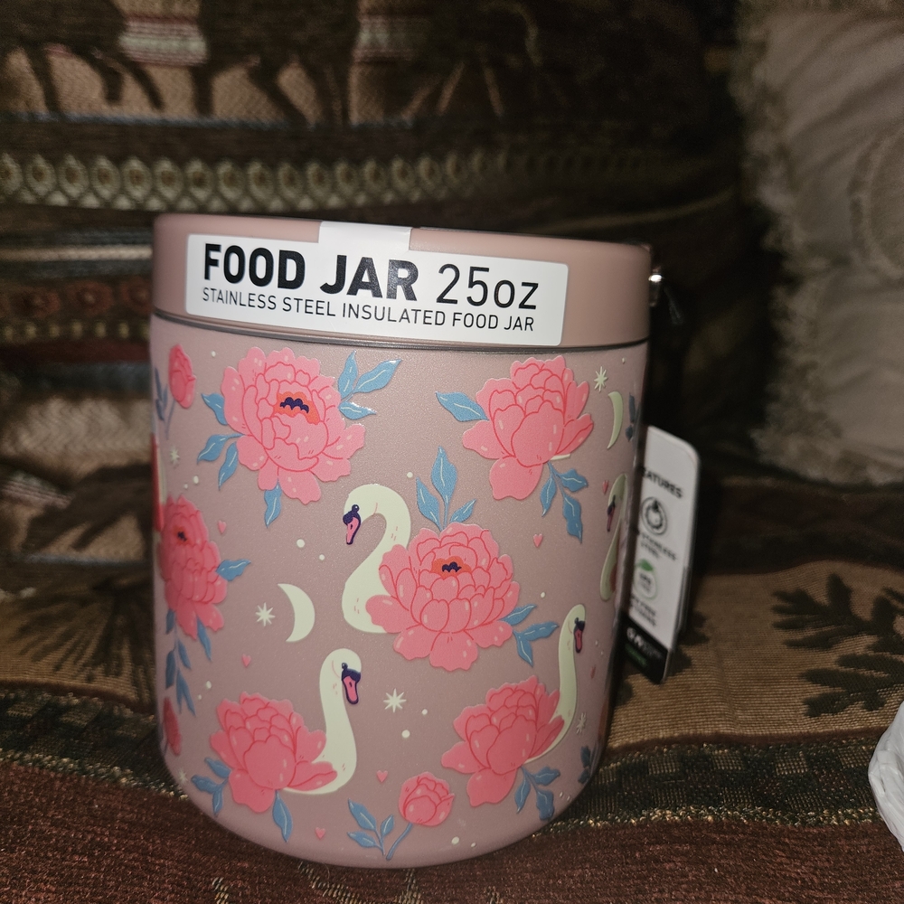 Pink Floral Hydrapeak Food Jar 25oz